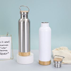 Double Wall Insulated Reusable Flask Vacuum Metal <b>Water</b> <b>Bottle</b> With Handle and Leakproof Lid for Cyclist Hiker Gift - Product Image 4