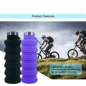 Botella de agua plegable, botellas plegables de silicona reutilizables sin BPA, taza portátil para senderismo y excursiones de montañismo al aire libre - Product Image 4