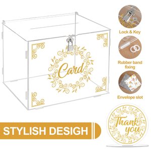 Temizle çevre dostu akrilik kart kutusu kilit kalın özelleştirilebilir hafif düğün kutusu resepsiyon dekorasyon Fundraiser para kutusu - Product Image 2