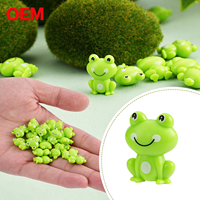 Figurine de grenouille verte miniature en plastique et résine OEM, ornement de micro-paysage, accessoires de décoration pour maison de poupée et bonsaï, artisanat DIY