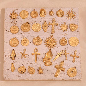 Модное не запятнать прелести для изготовления ювелирных изделий из нержавеющей стали 18k Позолоченные Подвески высокого качества крест кулон Иисус кулон - Product Image 2