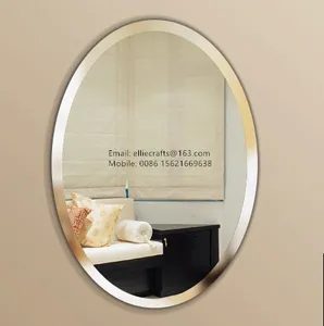 Factory wholesale decorative wall mirrors, large bevelled oval mirrors, irregular shaped mirror glass