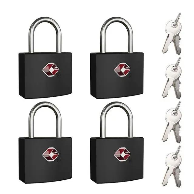 CUSTOM LOGO Mini Locks with Keys Travel Suitcases TSA Approved Luggage Lock Black