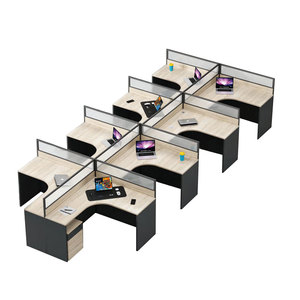 Scrivania da Ufficio Modulare a L in Legno Moderno con Partizione e Funzione Estensibile, Ufficiale Liyu - Product Image 5