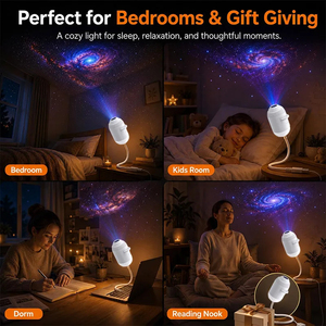 Projecteur LED USB 2026 en ABS, Veilleuse Galaxie Étoile Nébuleuse Aurore Ciel, Lumière Rotative Dynamique pour Chambre d'Enfant - Product Image 4