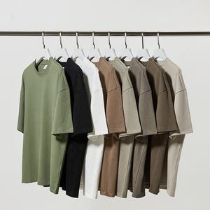 Drop Shoulder Blanks Fabricante liso Camisetas de peso pesado impresas de alta calidad para hombres Camiseta de gran tamaño personalizada de lujo de algodón - Product Image 2