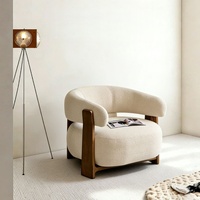 Fauteuil de salon en tissu, style médiéval, design Sabi Wabi, en bois massif, mobilier d'intérieur, fauteuil de détente