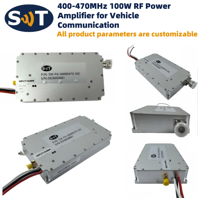 400-470MHz 100W High Gain RF Power Amplifier Module 28V 50dB Model SW-PA-04000470-50C for Test and Measurement by SWT