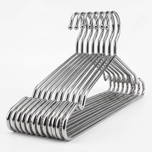 Cintres légers en acier inoxydable creux, durables, en métal tubulaire avec encoches pour optimiser l'espace <span class=keywords><strong>de</strong></span> rangement dans le placard - Product Image 1