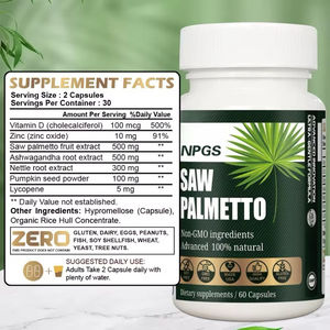 ผงสกัดสมุนไพรซอว์พาล์มเมตโต OEM/ODM ผสมน้ำมันเมล็ดฟักทอง วิตามินเสริมแบบแคปซูล บำรุงสุขภาพผู้ใหญ่ - Product Image 2