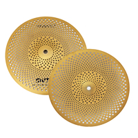 Factory Produces 5PCS Golden Color Low Volume Practice Cymbal Set With Cymbal Bag for Percussion Instruments