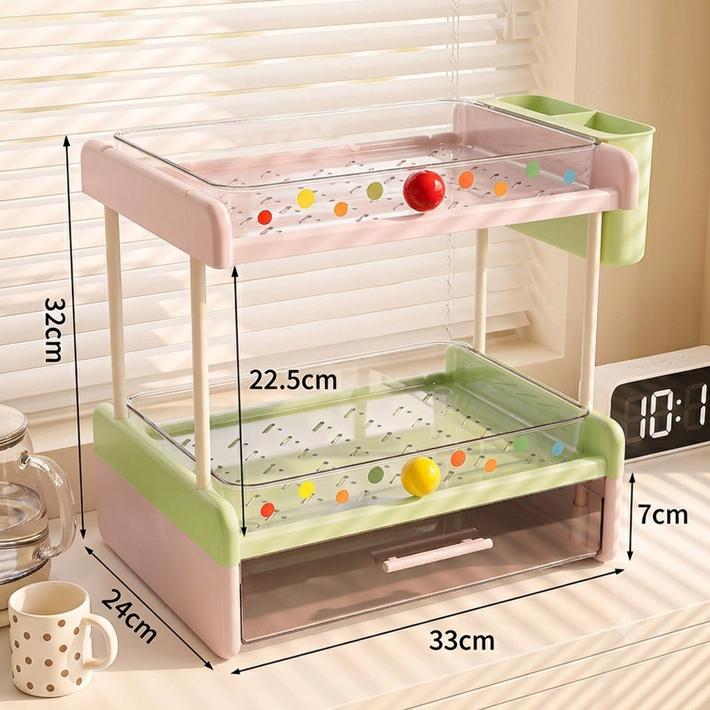 Dopamine-enhanced drawer shelf, light green [with ball sticker]