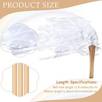 100 pièces de baguettes de mariage en dentelle blanche, rubans de fête, rubans de fête avec clochettes, baguettes de fée en soie, baguettes de mariage, SP-31