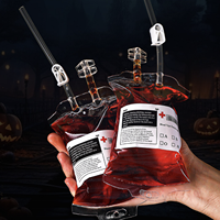 Contenants à boisson d'Halloween, sacs de sang, sachets réutilisables 350ml/500ml, en PE recyclable, accessoires de jeu de rôle pour vampires