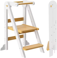 Bois bébé enfant en bas âge escabeau pour enfant étapes de la tour d'apprentissage tour de cuisine pour enfants tabouret pliant en bois tour d'apprentissage