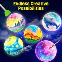 Kit de lampe lunaire 3D à peindre soi-même - Artisanat de lampe de nuit DIY pour enfants de 8 à 12 ans, garçons et filles, cadeau d'anniversaire
