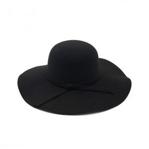 Sombreros Fedora de Fieltro de Ala Ancha de Color Sólido Baratos para Mujer, Invierno - Product Image 5