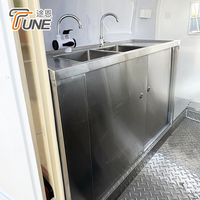 Remolque de Comida con Cocina Completa para Negocio de Café, Carrito de Comida Equipado con Refrigerador, Fregadero y Congelador