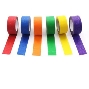 사용자 정의 인쇄 다채로운 마스킹 테이프 방수 아크릴 접착제 페인팅을위한 단면