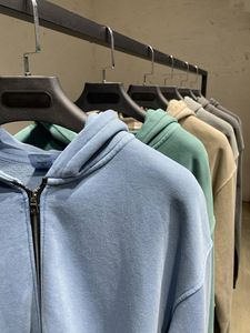 ผู้ผลิตเสื้อผ้า H5530 ขายส่งเสื้อฮู้ดดี้แบบวินเทจผ้าฝ้าย 100% น้ำหนัก 430 กรัม ซักกรด สำหรับผู้ชายและผู้หญิง - Product Image 5