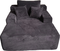 Canapé simple en poils de lapin compressés, fauteuil géant en forme de bloc de tofu avec coussin en éponge à accoudoirs carrés, chaise longue