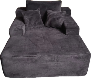 Sofá Individual de Pelo de Conejo Comprimido, Sillón Jumbo Tipo Bloque de Tofu con Cojín Cuadrado de Esponja y Brazos Cuadrados - Product Image 1