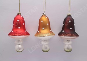 Longstar Offres Spéciales <span class=keywords><strong>verre</strong></span> <span class=keywords><strong>soufflé</strong></span> à la main ornements de noël ornements de champignon <span class=keywords><strong>en</strong></span> <span class=keywords><strong>verre</strong></span> personnalisés pour la décoration d'arbre de noël - Product Image 4