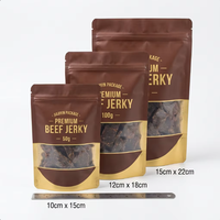 Sachet d'emballage personnalisé pour viande séchée et aliments pour animaux de compagnie, pochette verticale avec fenêtre, impression numérique, sachet alimentaire de qualité alimentaire