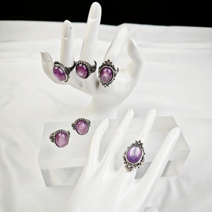 Vendita calda di cristallo di alta qualità naturale energia di guarigione pietra brillante viola Mica anello per il presente - Product Image 1