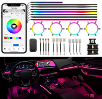 Kit d'éclairage d'ambiance intérieur de voiture, LED acrylique, symphonie de couleurs RGB, décoration complète, prise en charge du logo personnalisé, OEM, vente en gros, modèle 12V 06