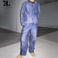 Veste de travail en sergé de coton délavé et décoloré au soleil LARSUR, style français, pour le travail, la chasse, les tâches à la ferme