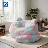 Canapé paresseux compressé en forme de chat, capitonné, surdimensionné, en particules d'éponge, doux et moelleux, type pouf Tatami