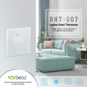 Becasmart BHT-007 Tuya <span class=keywords><strong>Wifi</strong></span> Intelligent Sous Le Plancher Électrique Programmable <span class=keywords><strong>Eau</strong></span> Sèche Thermostat pour Maison Hôtel Moderne Contrat Étage - Product Image 3