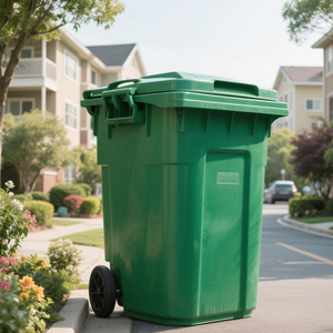 حاوية نفايات بلاستيكية مخصصة بعجلات وسعة 120 لتر و240 لتر مع غطاء للاستخدام الخارجي، سلة مهملات كبيرة الحجم بدواسة قدم - Product Image 5