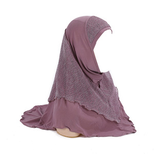 Voile d'été en coton pour femmes malaises, avec patchwork en chanvre et soie dorée, imprimé numérique, voile intérieur en maille, châ<span class=keywords><strong>les</strong></span> ethniques - Product Image 5