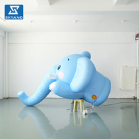 Modèle de toit gonflable personnalisé en forme d'éléphant bleu pour la publicité et la décoration d'événements extérieurs