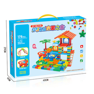 Blok Bangunan Besar DIY Balap Marmer Blok Besar Blok Blok Perosotan Funnel Mainan Bata Besar Diy untuk Hadiah Anak-anak 178 Buah - Product Image 6