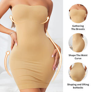 NOUVEAU Vente en gros Combinaison amincissante pour mi-cuisse et bout à bout Body Shaper Outdoor Sports Strapless Shortie Bodysuit Shapewear pour femmes - Product Image 3