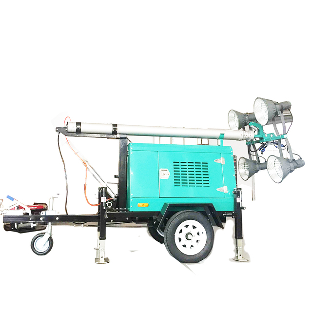 Mobile Light Tower 5m 7m 9m LED Diesel Generator Manual Electric Hydraulic for Outdoor Construction