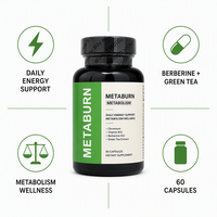 60 Capsules d'Extrait de Thé Vert à la Berbérine, Soutien au Bien-être avec Chrome et Vitamine B12, Complément Alimentaire