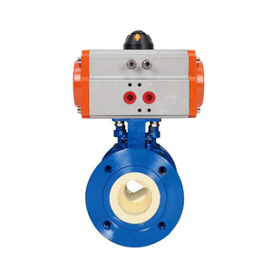 DN80 3inch 2 Way Pneumatic Actuated Ceramic Flange V Port Segment <strong>Ball</strong> Valve With 4-20ma Pneumatic Positioner