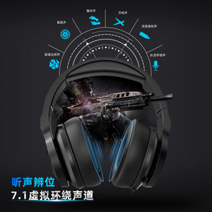 Casque filaire lumineux RVB haute fidélité pour ordinateur de jeu suppression de bruit sans fil usine personnalisable OEM E-Sports Desktop - Product Image 4