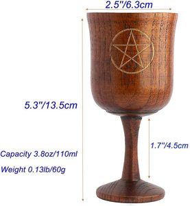 Nuovo caldo nero resina del Santo Graal Weika oro pentagramma cerimonia coppa altare ornamento oggetti di scena per il buddismo induismo e altre fedi - Product Image 4