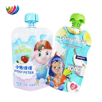 Sachets souples de recharge en gros pour gelée, jus de fruits, purée pour bébé, avec bec verseur, en aluminium, à fond plat