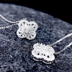 Xinfly 0.3CT Natural Diamond Classic Four <b>Leaf</b> Clover Necklace 18K Real Pawnable White Gold - Product Image 5