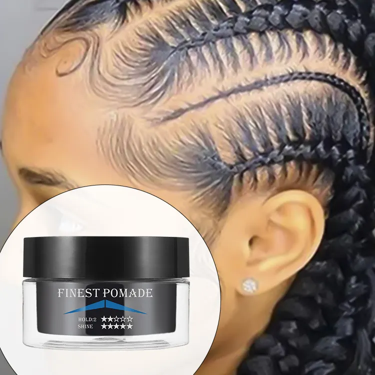 Personalizza il tuo Logo Edge Control 80ml prodotti per capelli Gel intrecciato organico Extra Hold High Shine Clear Hair pomata Wax