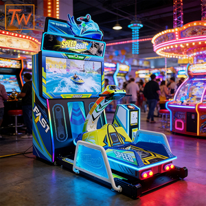 Máquina de videojuegos arcade de entretenimiento para niños y adultos, simulador de lancha rápida emocionante multijugador en línea que funciona con monedas. - Product Image 1