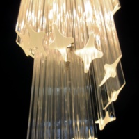 Fantastique Vintage 166 cristal de Murano Transparent prisme spirale or lustre de Murano pour entrée salon hôtel projet