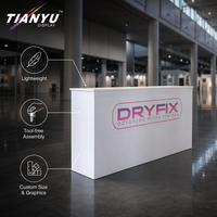 Comptoir promotionnel portable et pliable avec structure en aluminium, table pop-up pour exposition, montage sans outil, bureau d'exposition pour salon professionnel