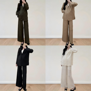 Set Elegante da Donna Taglie Forti di Alta Qualità, Design alla Moda, Tinta Unita, Modesto Completo Due Pezzi per Ufficio - Product Image 2